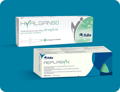 HyalganBio and Replasyn product packaging boxes
